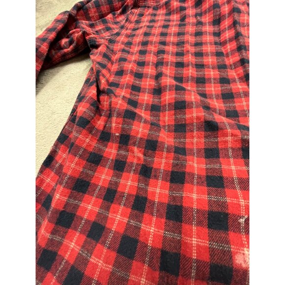 Aeropostale Mens Large Red & Black Plaid Button-Up Shirt Lumberjack Thrashed - Picture 10 of 12